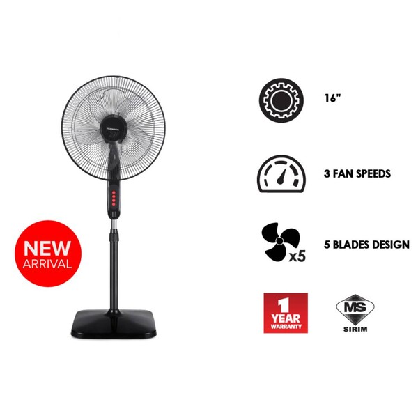 Pensonic Stand Fan 16” | PSF-4512 (BK)
